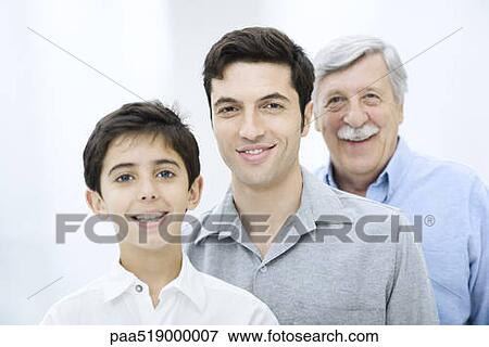 Three generations of men, portrait View Large Photo Image Stock Photo - Three generations of men, portrait. Fotosearch