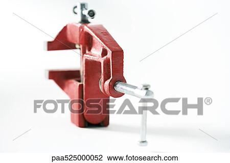 Stock Image - Metal vise, close-up. Fotosearch