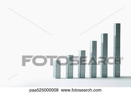 Row of stacked staples arranged to mimic bar graph View Large Photo Image Stock Photo - Row of stacked staples arranged to mimic bar graph. Fotosearch