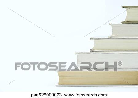 Stock Image - Stack of books, side view, close-up. Fotosearch