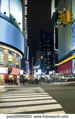 Crosswalk at intersection of W 43rd Street and Broadway at Times Square looking south down Broadway View Large Photo Image Stock Image - Crosswalk at intersection of W 43rd Street and Broadway at Times Square looking south down Broadway. Fotosearch
