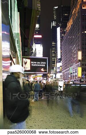 Sidewalk scene on Broadway in New York City looking north at Times Square View Large Photo Image Stock Photo - Sidewalk scene on Broadway in New York City looking north at Times Square. Fotosearch