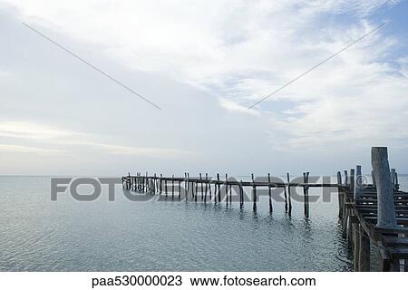 Wooden pier and sea View Large Photo Image Stock Image - Wooden pier and sea. Fotosearch