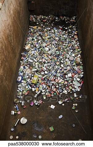 Aluminum cans in large recycling bin View Large Photo Image Stock Image - Aluminum cans in large recycling bin. Fotosearch
