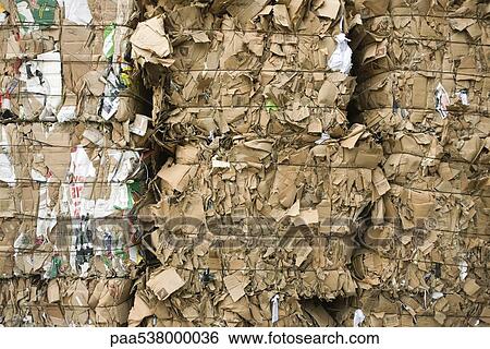 Stock Photograph - Cardboard bales, full frame. Fotosearch