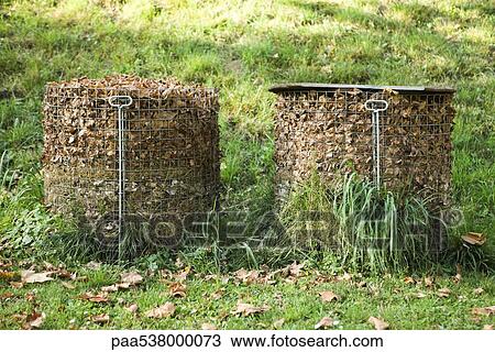 Stock Image - Compost bins. Fotosearch