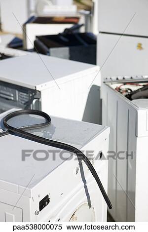 Discarded washing machines, full frame View Large Photo Image Stock Photography - Discarded washing machines, full frame. Fotosearch