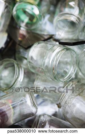Empty glass containers, full frame View Large Photo Image Stock Image - Empty glass containers, full frame. Fotosearch