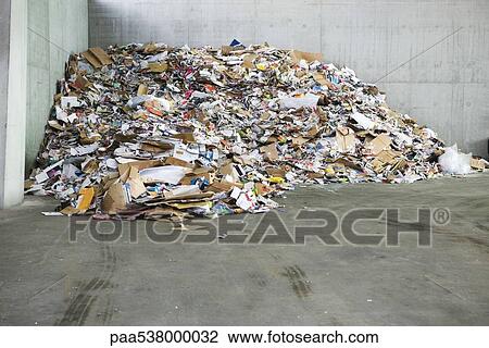 Paper and cardboard piled up in recycling center View Large Photo Image Stock Image - Paper and cardboard piled up in recycling center. Fotosearch