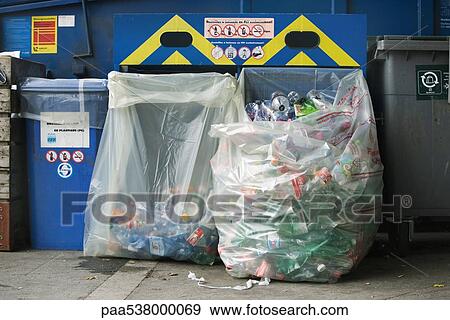 Recycling receptacles View Large Photo Image Stock Photo - Recycling receptacles. Fotosearch