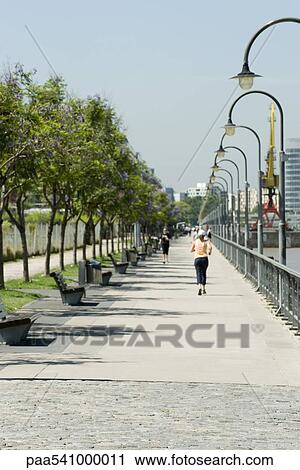 People jogging on sidewalk in park View Large Photo Image Stock Image - People jogging on sidewalk in park. Fotosearch