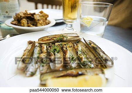 Steamed razor clams View Large Photo Image Stock Image - Steamed razor clams. Fotosearch