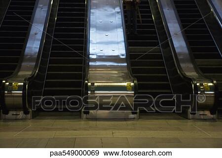 Escalators View Large Photo Image Stock Photo - Escalators. Fotosearch