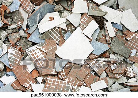 "Construction rubble, broken tiles" View Large Photo Image Stock Photo - "Construction rubble, broken tiles". Fotosearch