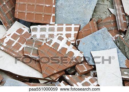 "Construction rubble, broken tiles" View Large Photo Image Stock Photo - "Construction rubble, broken tiles". Fotosearch
