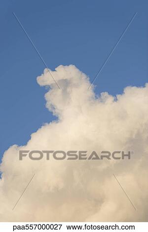 Blue sky with fluffy cloud View Large Photo Image Stock Photo - Blue sky with fluffy cloud. Fotosearch
