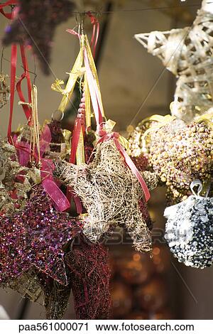 Stock Image - Assorted Christmas ornaments. Fotosearch