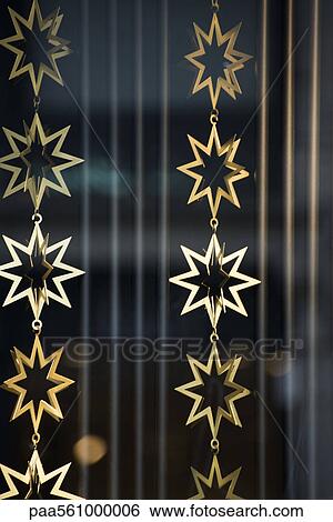 Golden star garlands View Large Photo Image Stock Photograph - Golden star garlands. Fotosearch