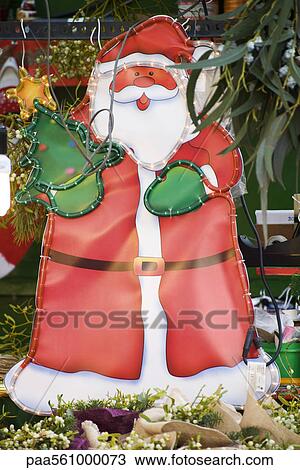Illuminated Santa Claus decoration View Large Photo Image Stock Image - Illuminated Santa Claus decoration. Fotosearch