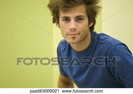 Stock Image - Young man, portrait. Fotosearch