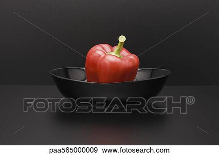 Fresh red bell pepper in bowl View Large Photo Image Stock Photo - Fresh red bell pepper in bowl. Fotosearch