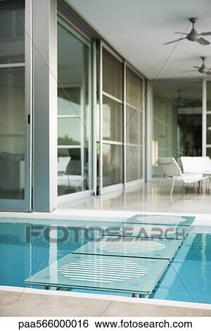 Footbridge leading across pool at resort View Large Photo Image Stock Photograph - Footbridge leading across pool at resort. Fotosearch