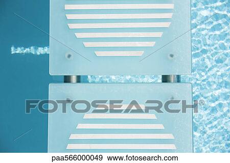 Footbridge over swimming pool, close-up View Large Photo Image Stock Photo - Footbridge over swimming pool, close-up. Fotosearch
