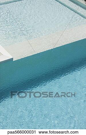 Swimming pool deep end separated from shallow pool by ledge View Large Photo Image Stock Image - Swimming pool deep end separated from shallow pool by ledge. Fotosearch