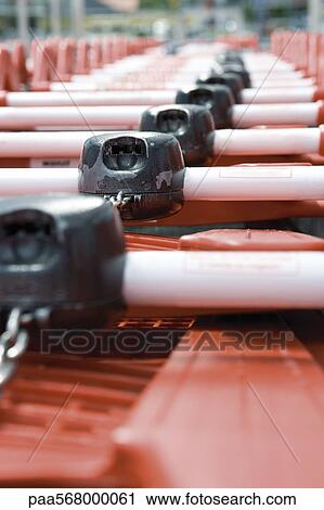 Stock Image - Shopping cart locks, close-up. Fotosearch