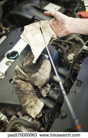 Checking car engine oil View Large Photo Image Stock Image - Checking car engine oil. Fotosearch