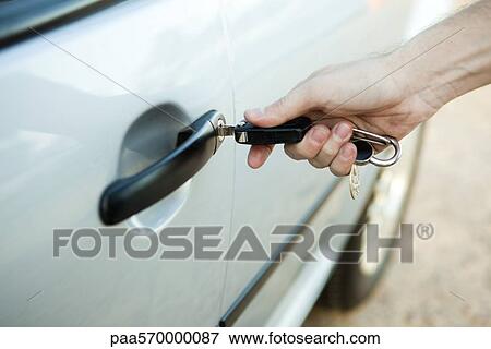 Stock Photo - Unlocking car door. Fotosearch