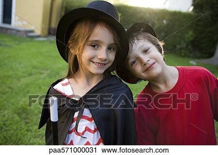 Stock Image - Children in costume, portrait. Fotosearch