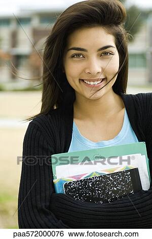 Stock Photograph - Female high school student, portrait. Fotosearch