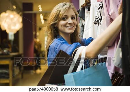 Shopper, portrait View Large Photo Image Stock Photo - Shopper, portrait. Fotosearch