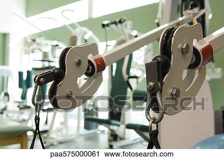 Physical therapeutic equipment in gym View Large Photo Image Stock Image - Physical therapeutic equipment in gym. Fotosearch