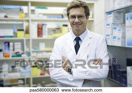 Male pharmacist, portrait View Large Photo Image Stock Image - Male pharmacist, portrait. Fotosearch
