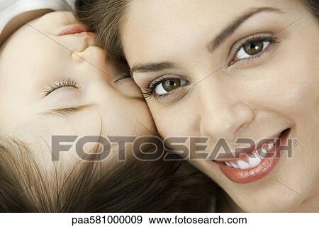 Mother and sleeping infant, portrait View Large Photo Image Stock Photo - Mother and sleeping infant, portrait. Fotosearch