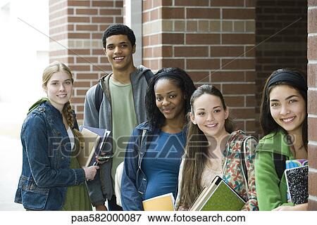 High school friends, portrait View Large Photo Image Stock Photo - High school friends, portrait. Fotosearch
