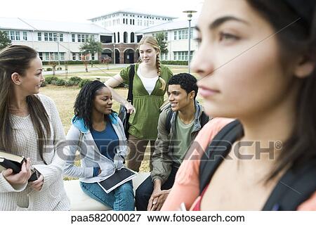 High school friends together after school View Large Photo Image Stock Photo - High school friends together after school. Fotosearch
