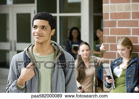 Stock Photo - High school student, portrait. Fotosearch