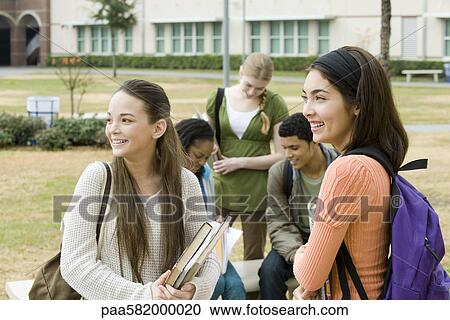 High school students together after school View Large Photo Image Stock Image - High school students together after school. Fotosearch