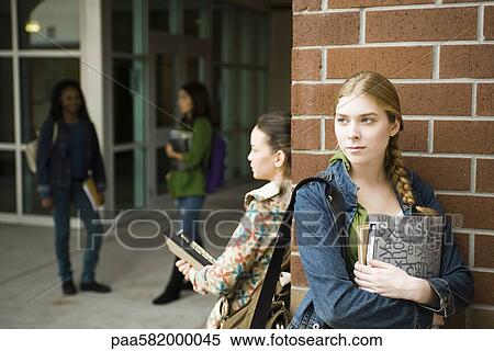 High school students waiting outside school View Large Photo Image Stock Photography - High school students waiting outside school. Fotosearch