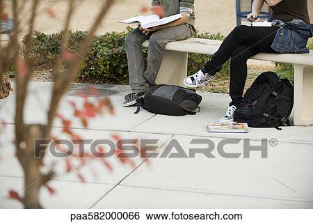 Students studying outdoors View Large Photo Image Stock Photograph - Students studying outdoors. Fotosearch