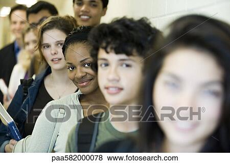 Stock Photo - Students waiting in line. Fotosearch