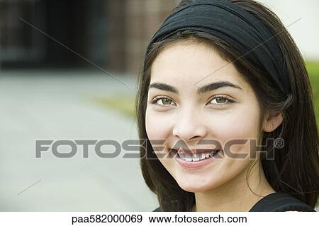 Stock Photo - Teenage girl, portrait. Fotosearch