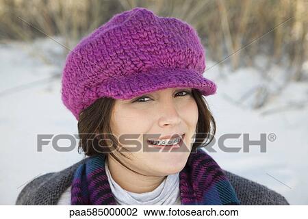 Stock Image - Teen girl, portrait. Fotosearch