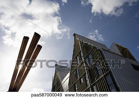Building under construction, low angle view View Large Photo Image Stock Photo - Building under construction, low angle view. Fotosearch