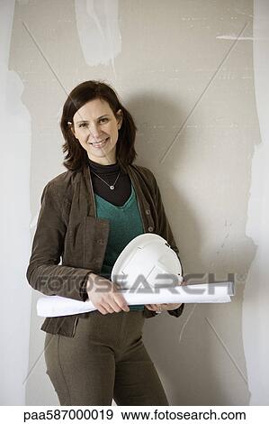 Female architect, portrait View Large Photo Image Stock Photo - Female architect, portrait. Fotosearch