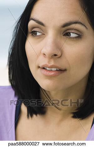 Female looking away, portrait View Large Photo Image Stock Photo - Female looking away, portrait. Fotosearch