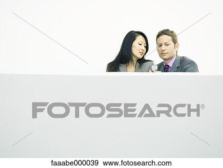 Stock Photo - discussion, discussions, woman, females, male, males. Fotosearch